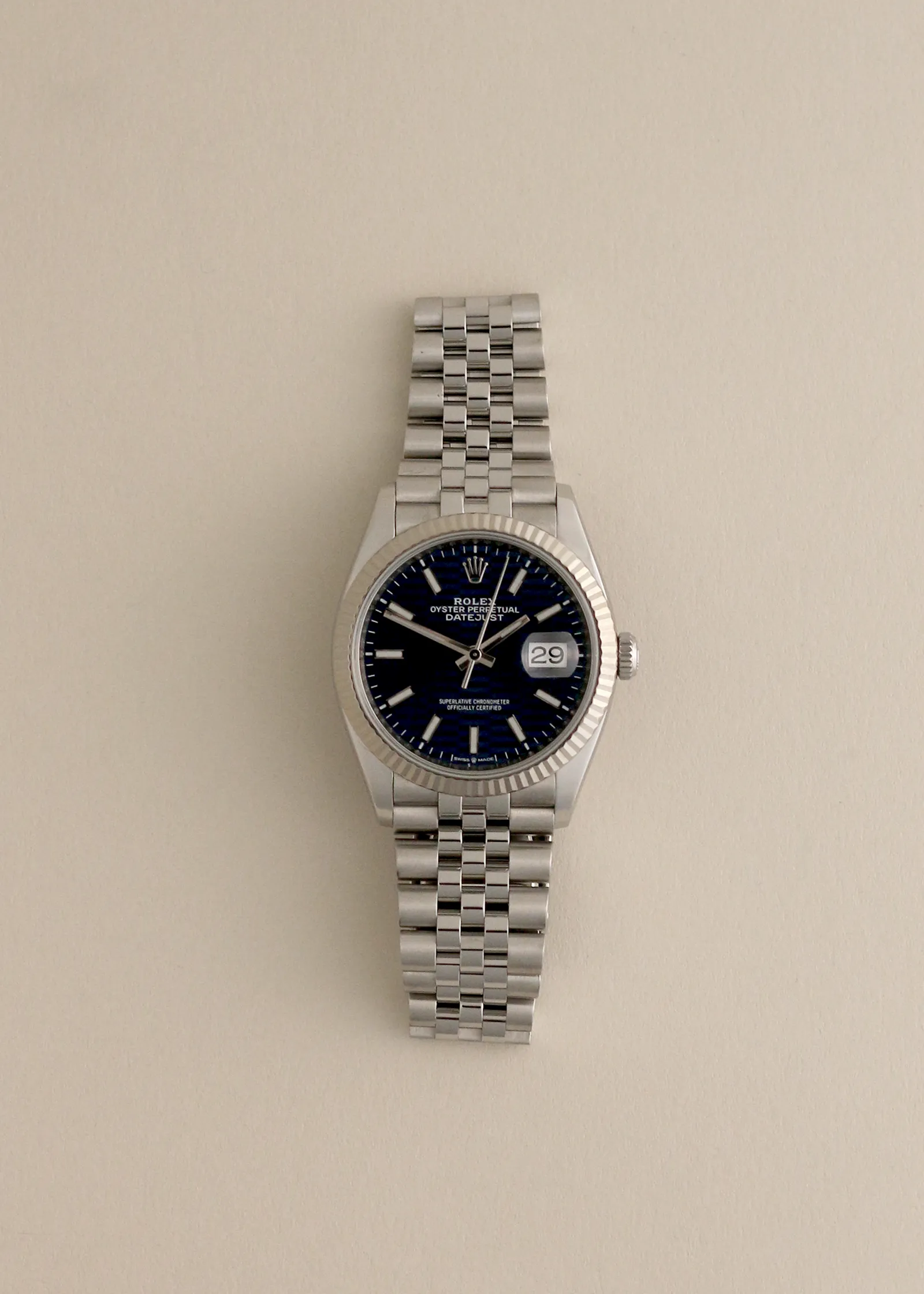 Rolex Datejust 35 126234 Motif Blue Dial Mens Watch sold by Kinn