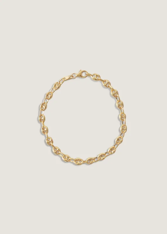 Men's Petite Puffed Mariner Chain Bracelet sold by Kinn