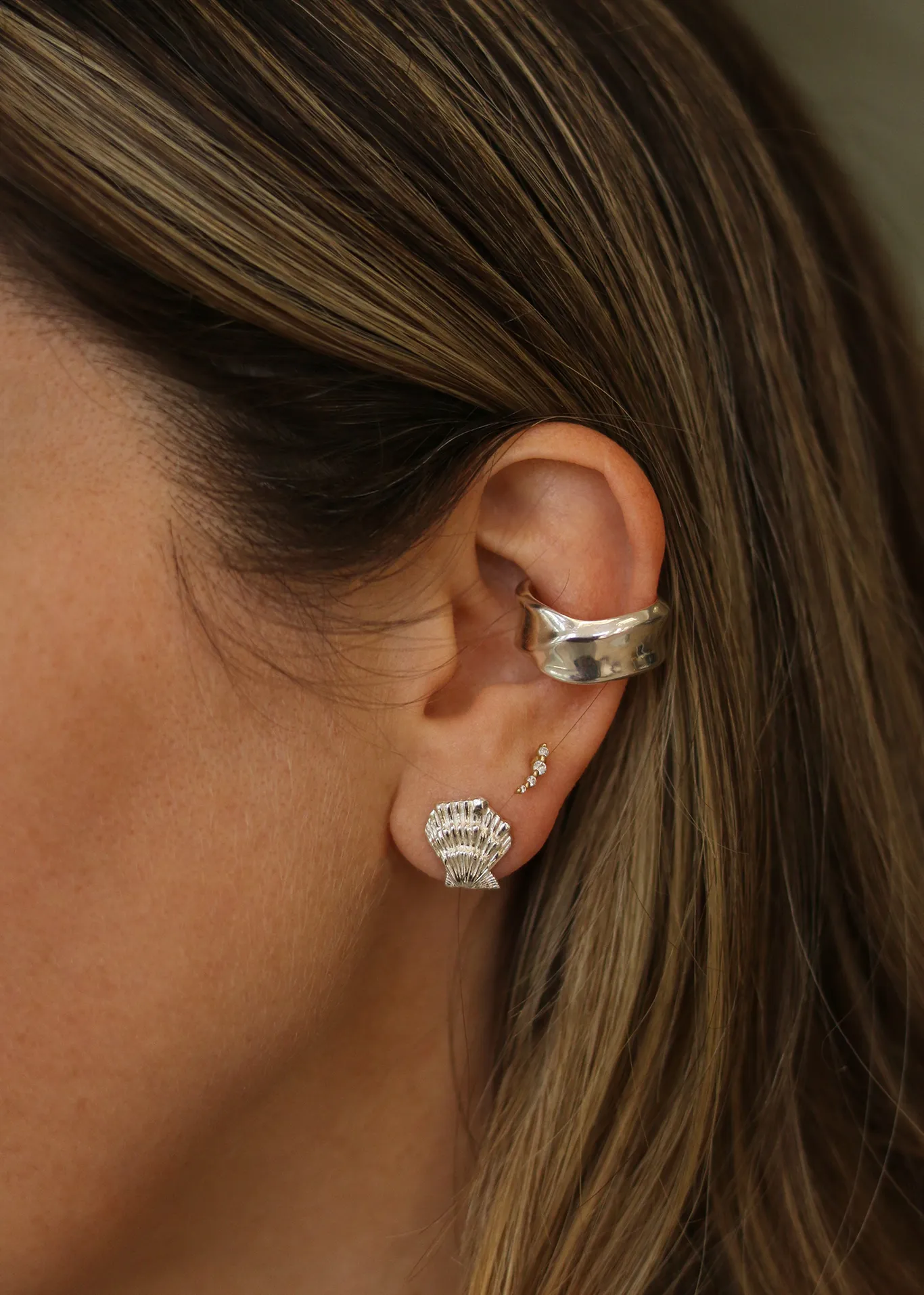 Shell Stud Earrings Silver sold by Kinn product image thumbnail 2