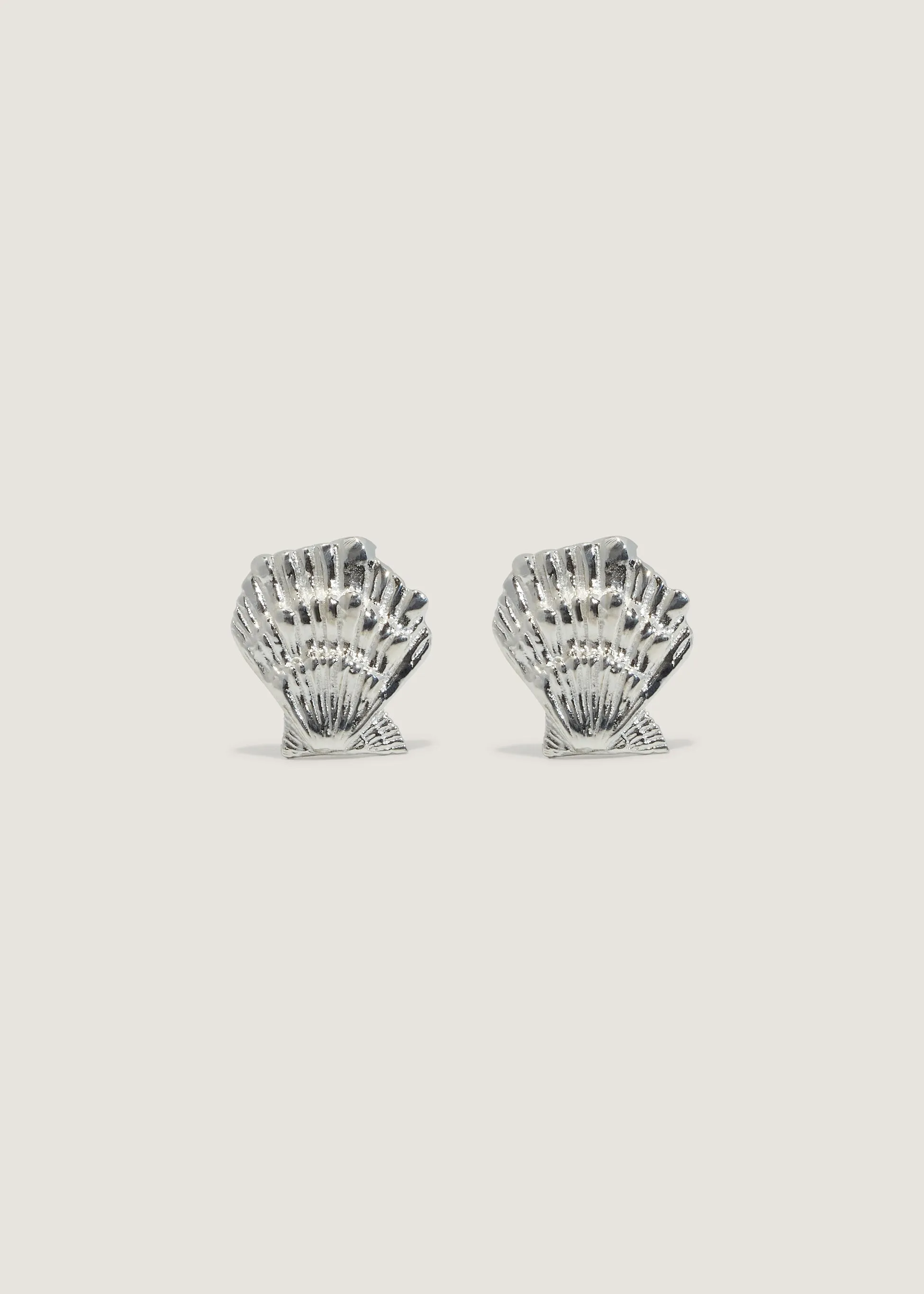 Shell Stud Earrings Silver sold by Kinn