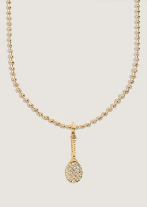 Wimbledon Racquet Pendant Diamond Necklace sold by Kinn