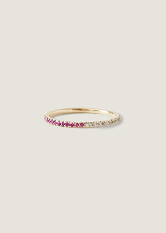 Two In One Pavé Ring October Pink Tourmaline sold by Kinn