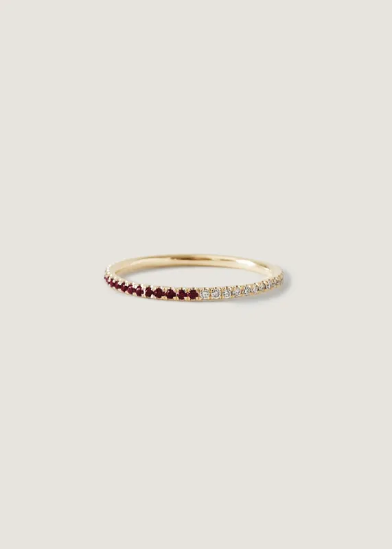 Two In One Pavé Ring January Garnet sold by Kinn