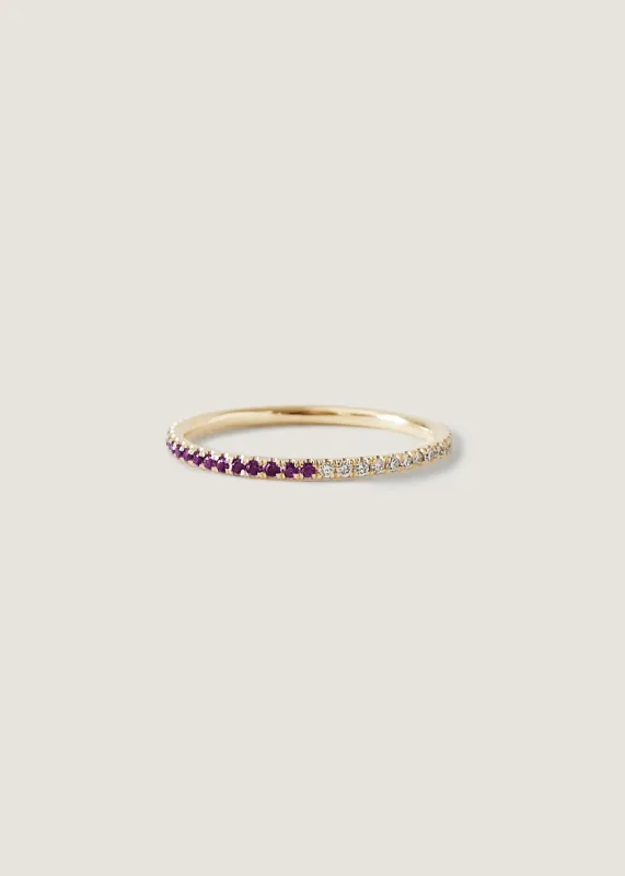Two In One Pavé Ring February Amethyst sold by Kinn