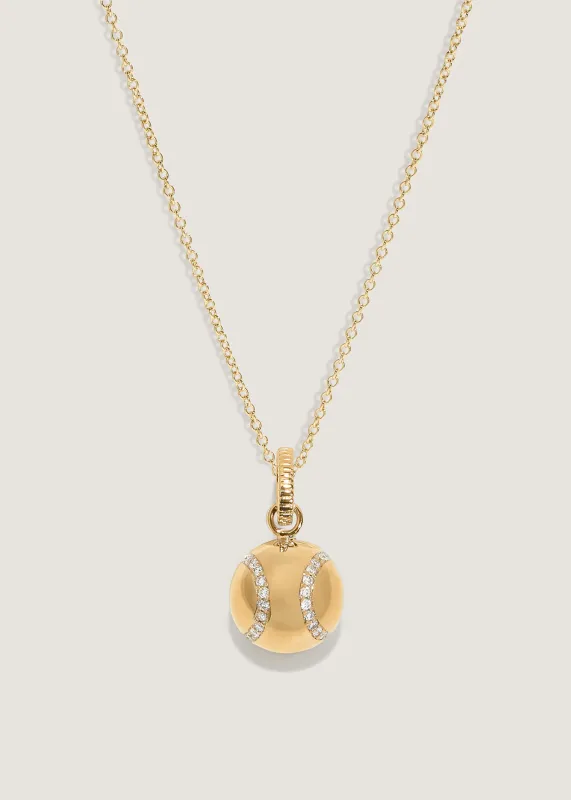 Courtside Tennis Ball Pendant Diamond Necklace sold by Kinn