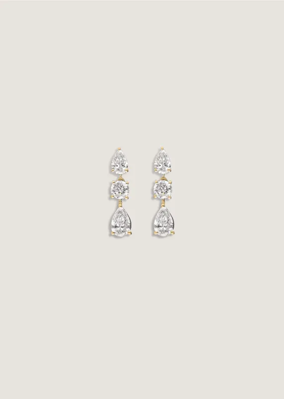 Third Time's a Charm Drop Earrings Pear 2.7ctw Diamond sold by Kinn