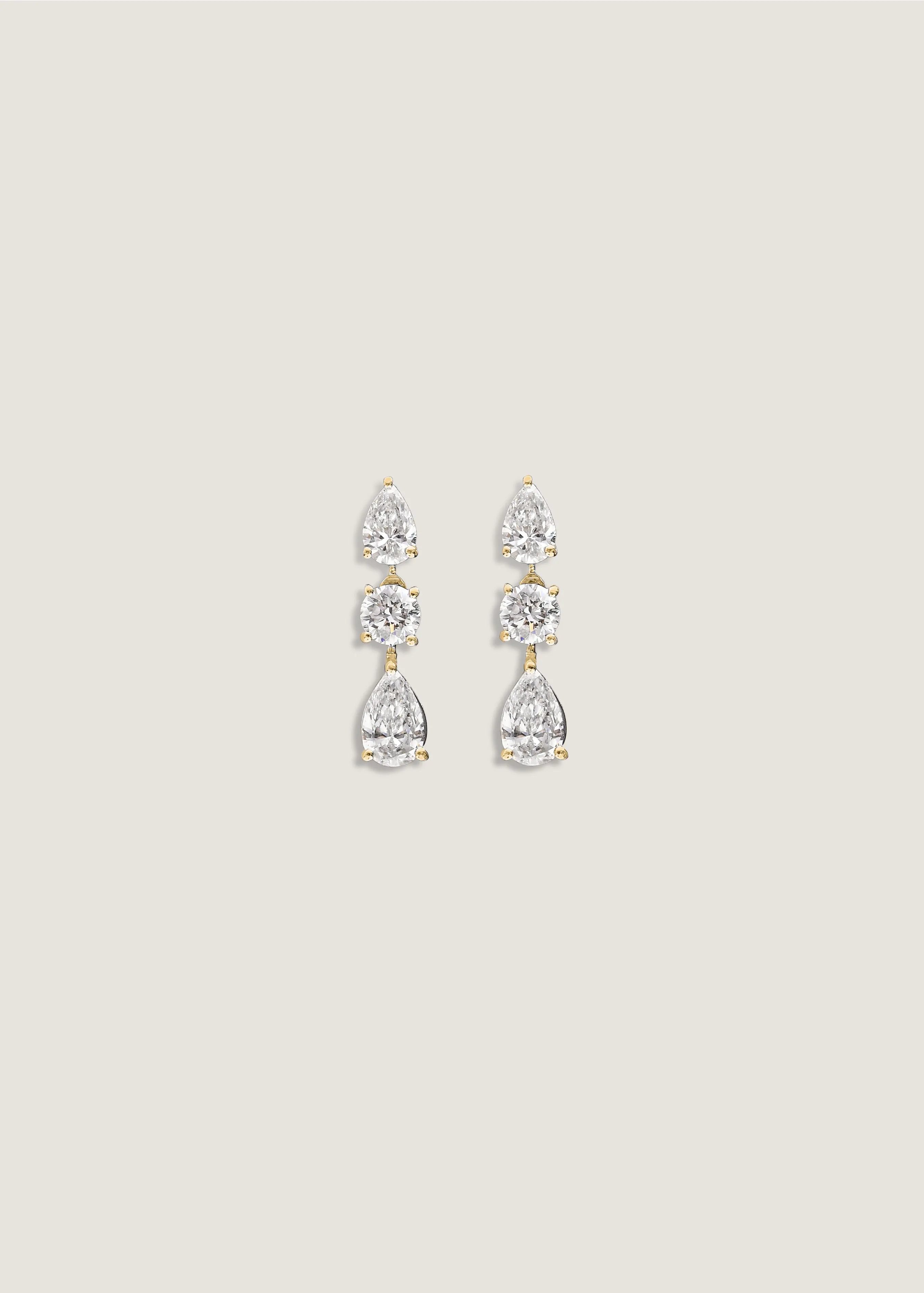 Third Time's a Charm Drop Earrings Pear 2.7ctw Diamond sold by Kinn