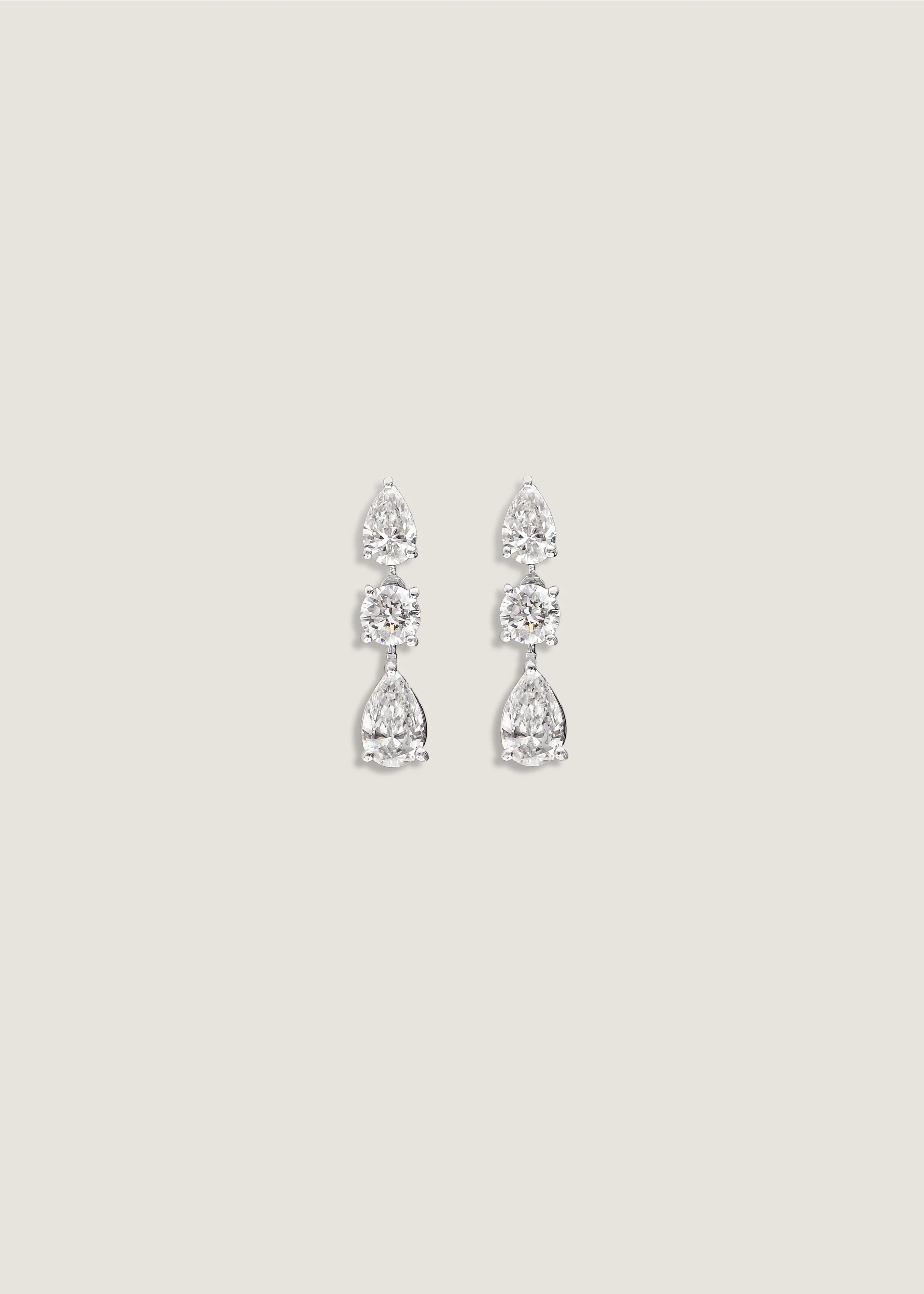 Third Time's a Charm Drop Earrings Pear 2.7ctw Diamond sold by Kinn product image thumbnail 5