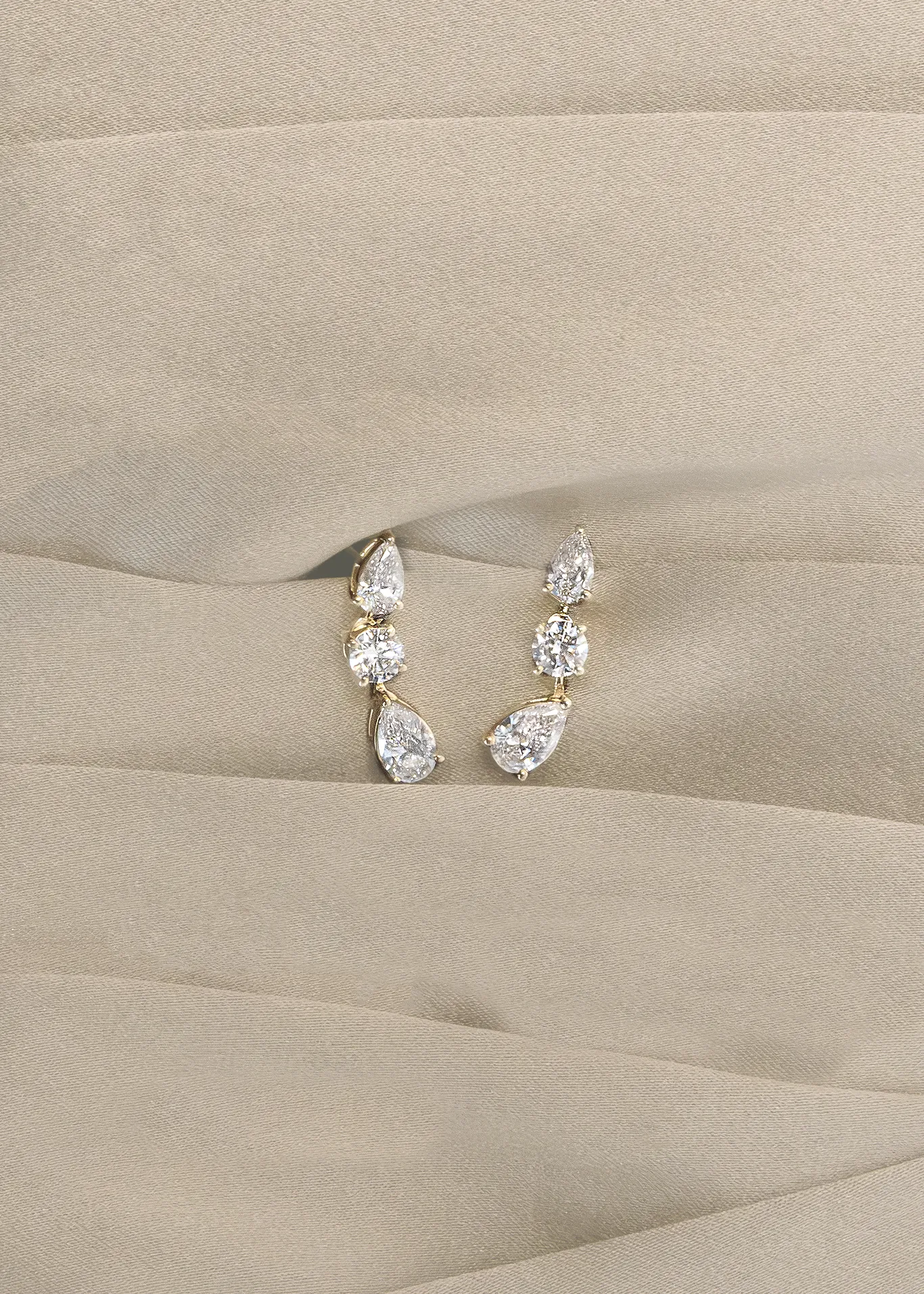 Third Time's a Charm Drop Earrings Pear 2.7ctw Diamond sold by Kinn product image thumbnail 3