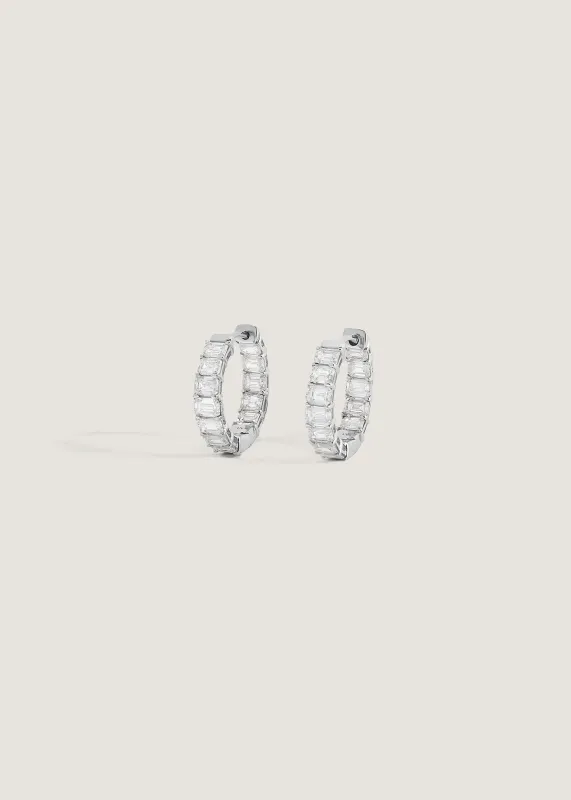 Brynn 2.7ctw Emerald Diamond Hoops sold by Kinn