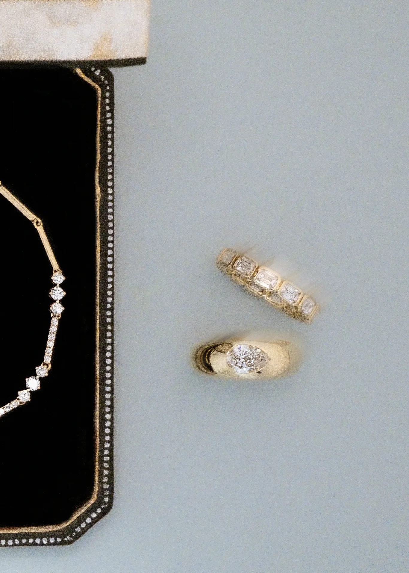 Marianna Emerald Diamond Bezel Ring sold by Kinn product image thumbnail 4