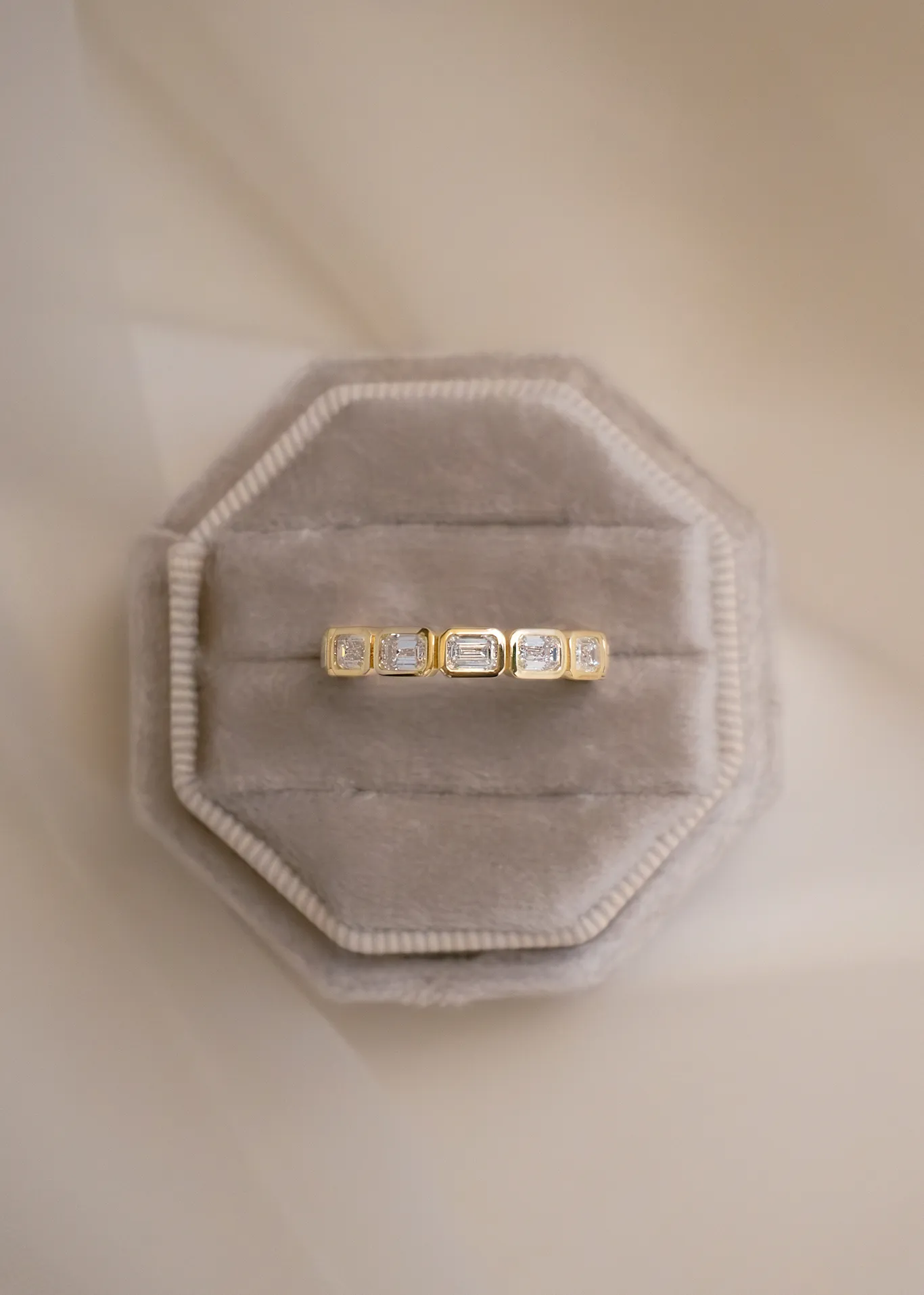 Marianna Emerald Diamond Bezel Ring sold by Kinn product image thumbnail 3