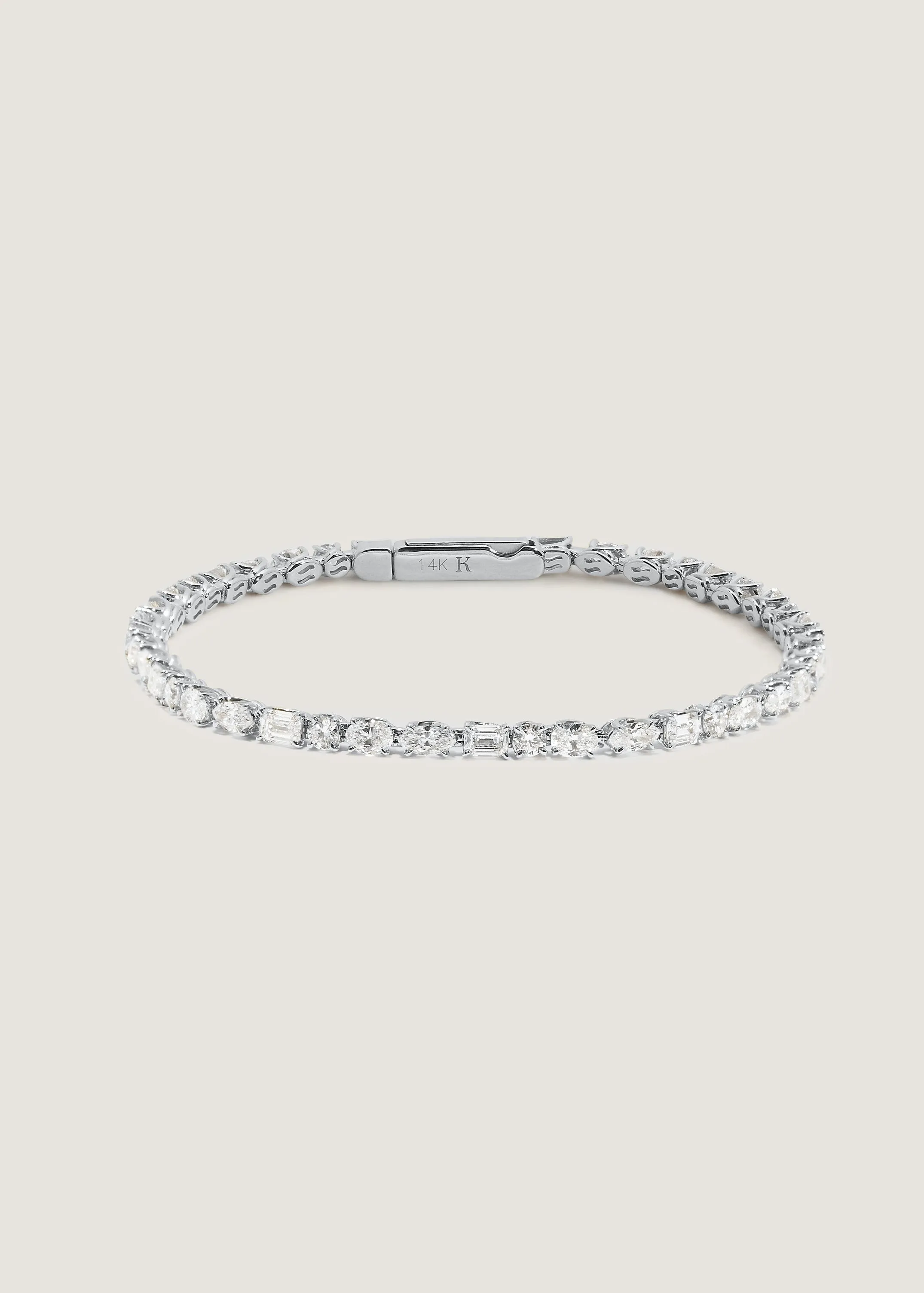 Esme Fancy Shape Tennis Bracelet 4ctw White Gold sold by Kinn