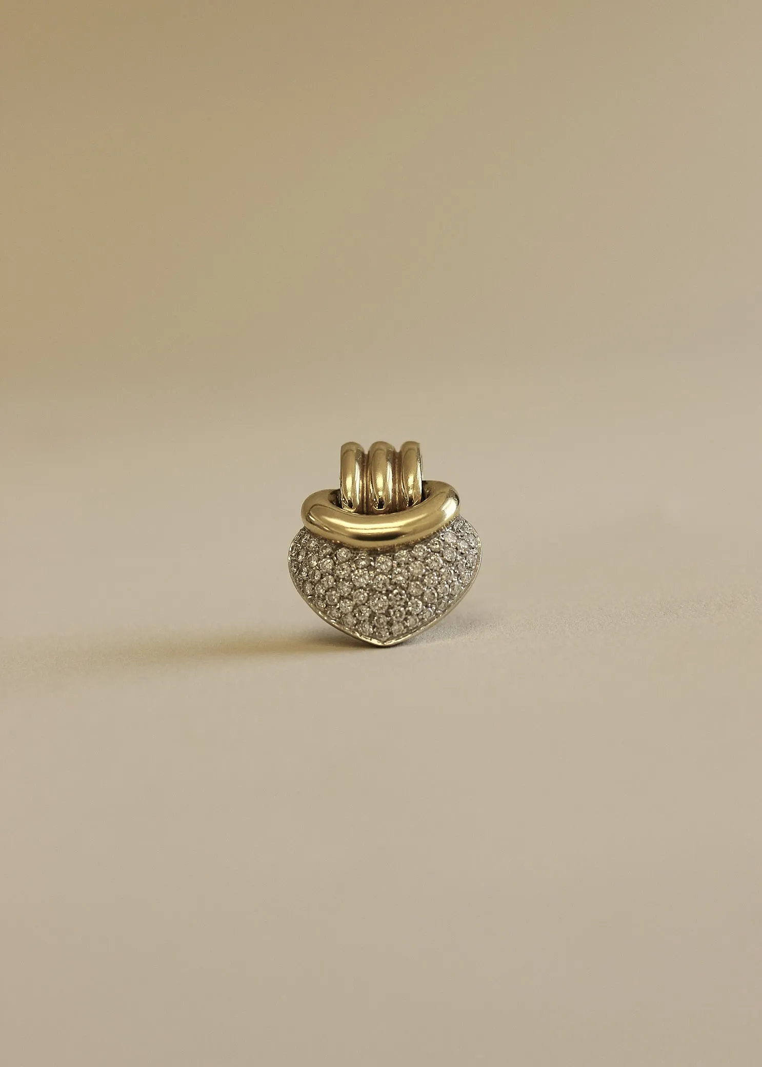 Vintage Heart Bold Pavé Pendant 18K sold by Kinn