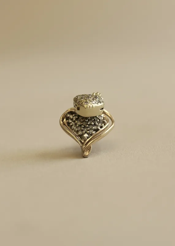Vintage Heart Charm Twist Pendant 10K Drop sold by Kinn