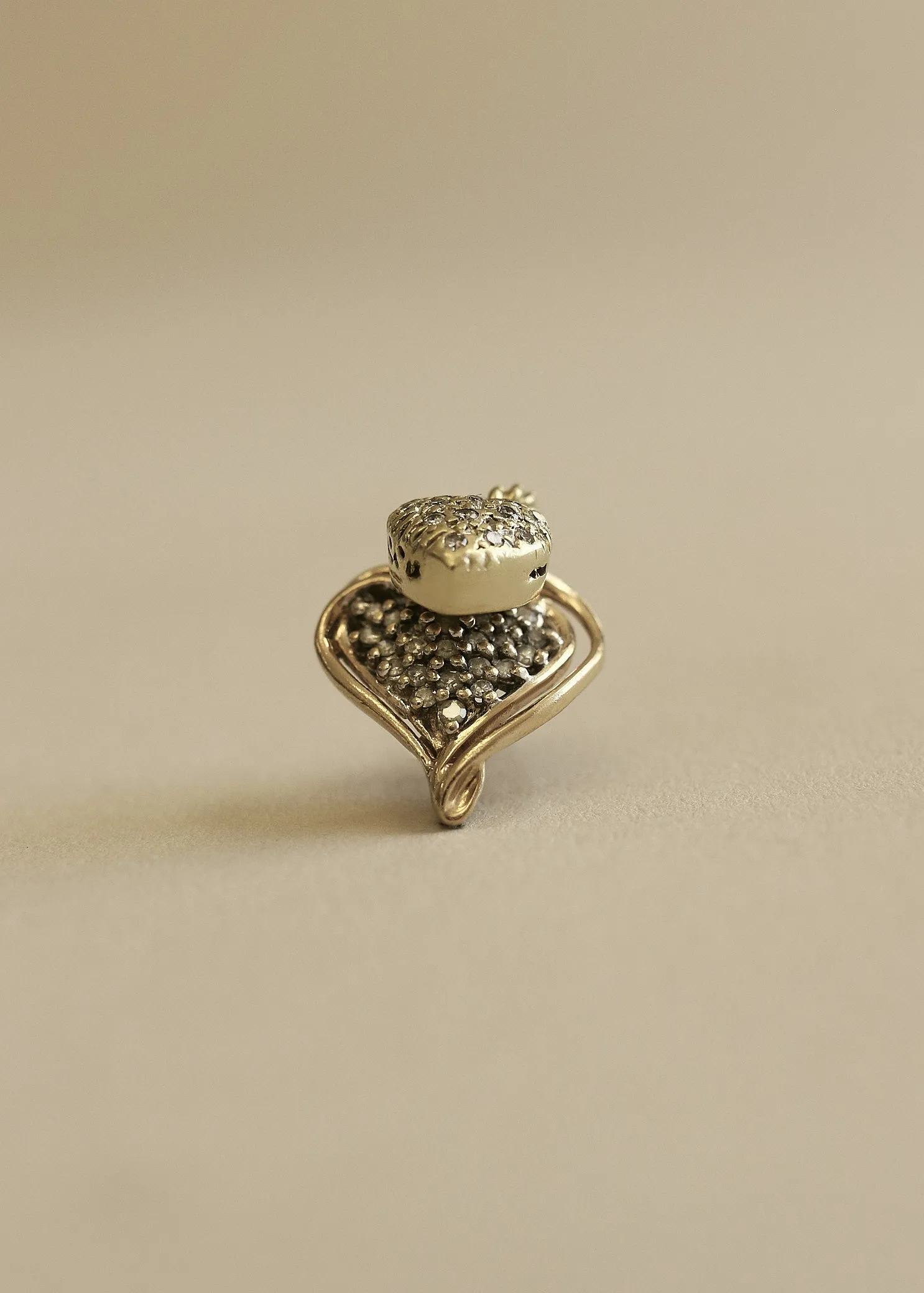 Vintage Heart Charm Twist Pendant 10K Drop sold by Kinn