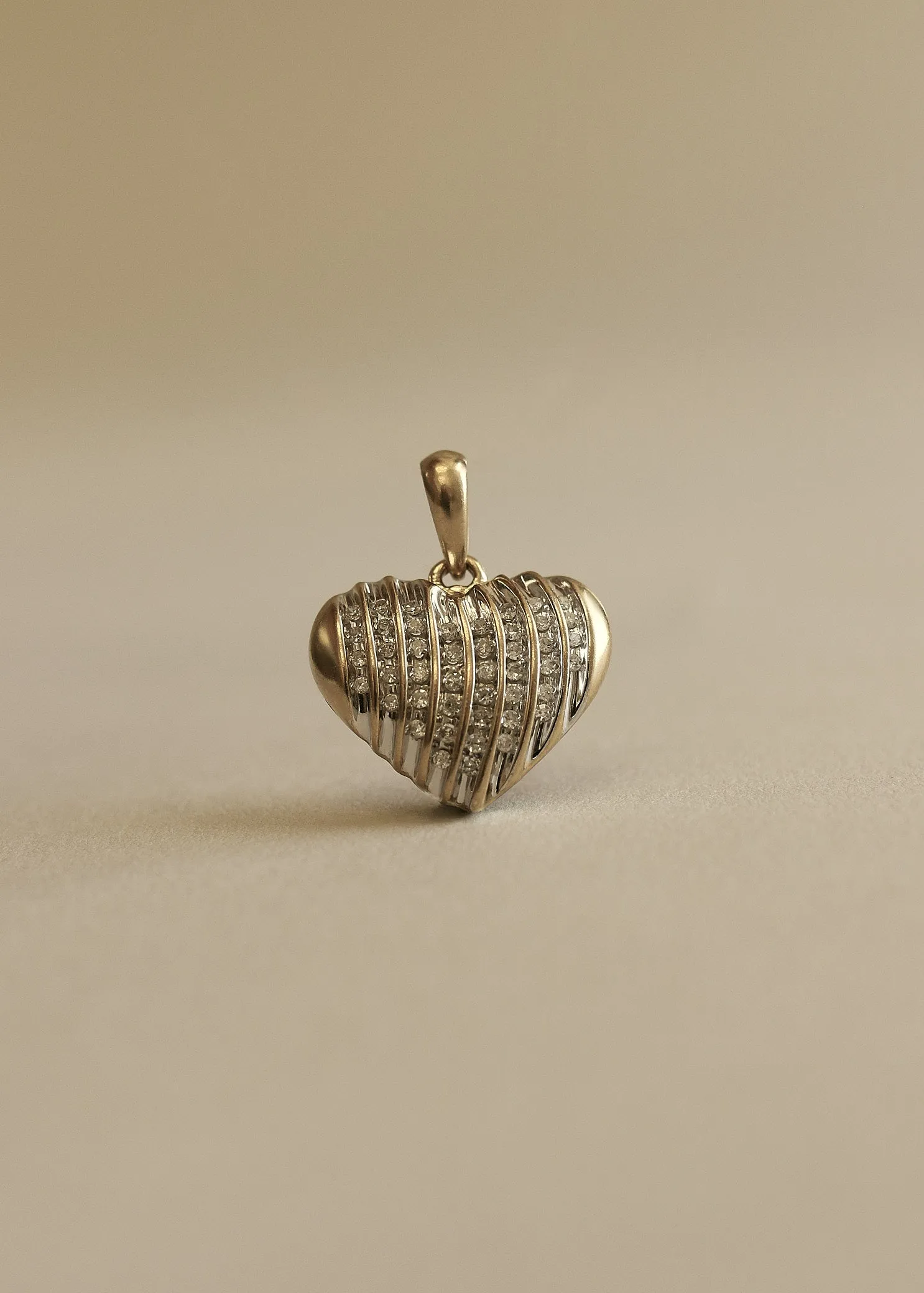 Vintage Heart Line Diamond Pendant 10K sold by Kinn