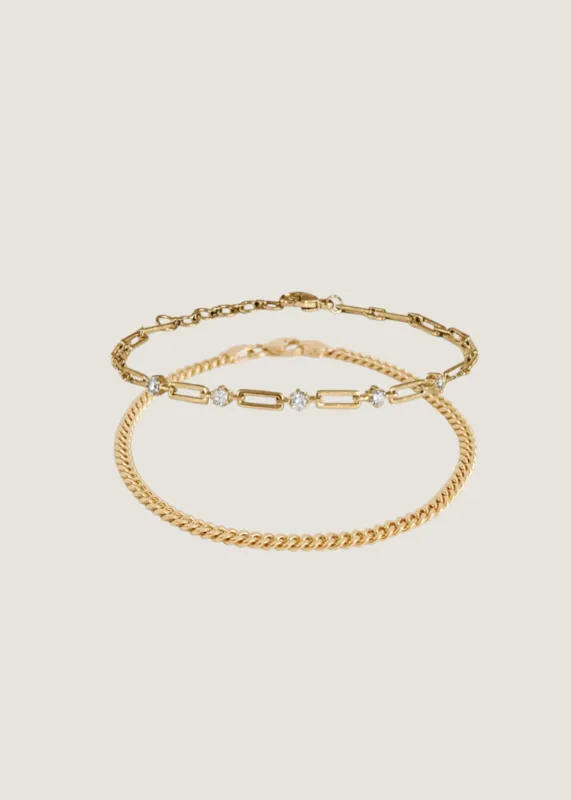 North Star V Anniversary & Petite Familia Cuban Bracelet Stack sold by Kinn