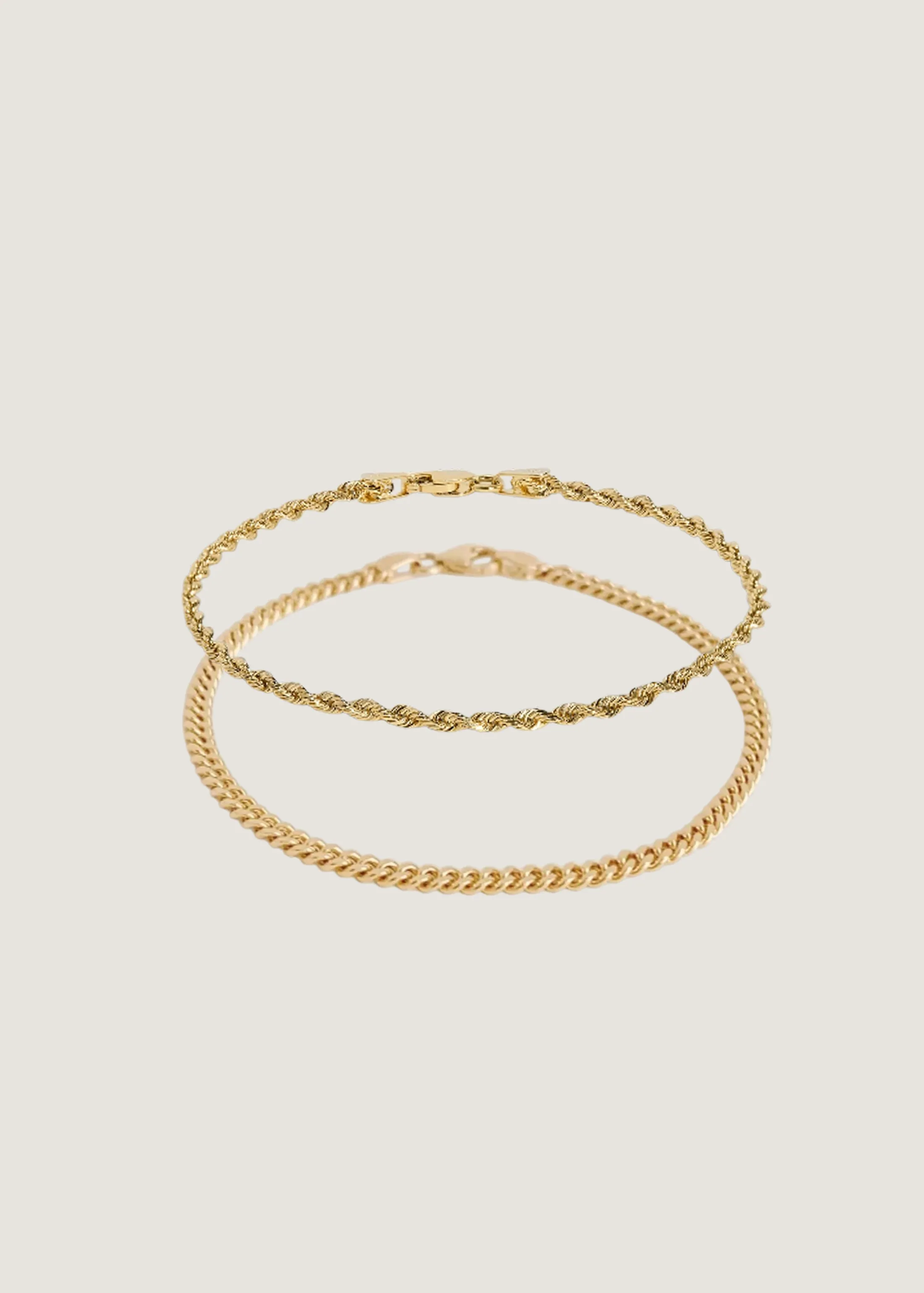 Petite Capri Curb & Rope Chain Bracelet Stack sold by Kinn