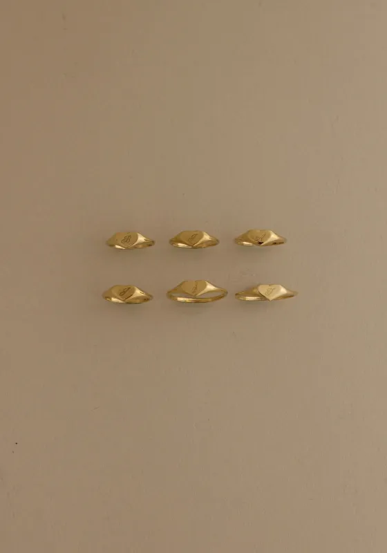 Archive Petite Heart Signet Ring Engraved sold by Kinn