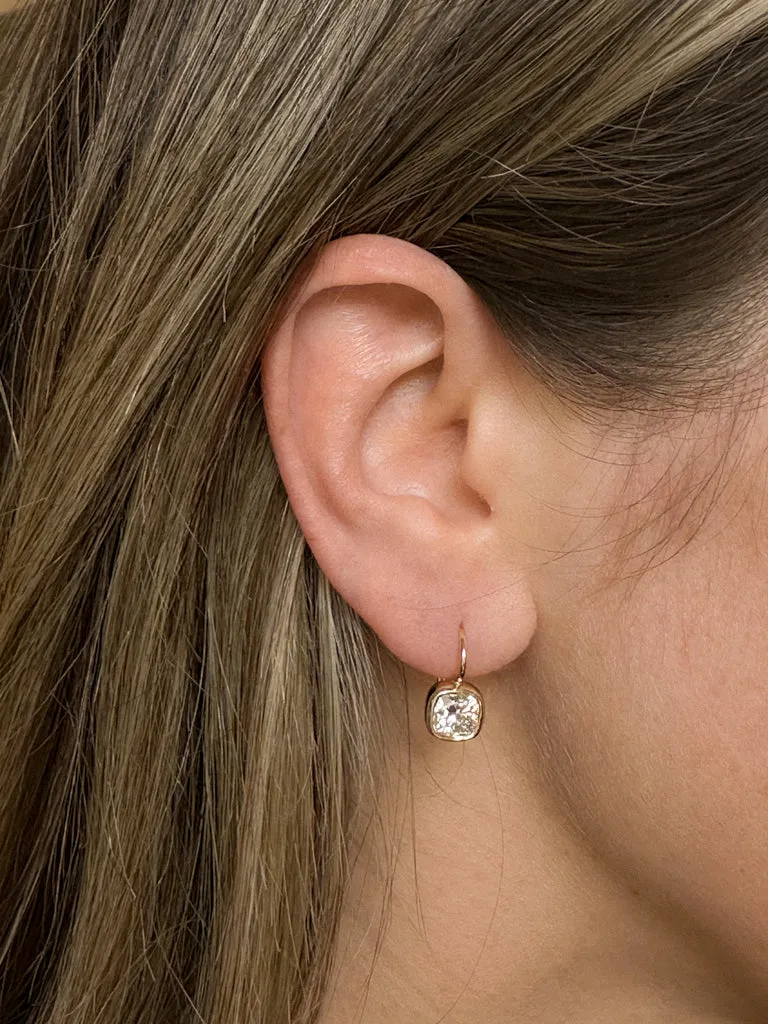 Harper 2ctw Cushion Cut Drop Earrings Yellow Gold sold by Kinn product image thumbnail 5
