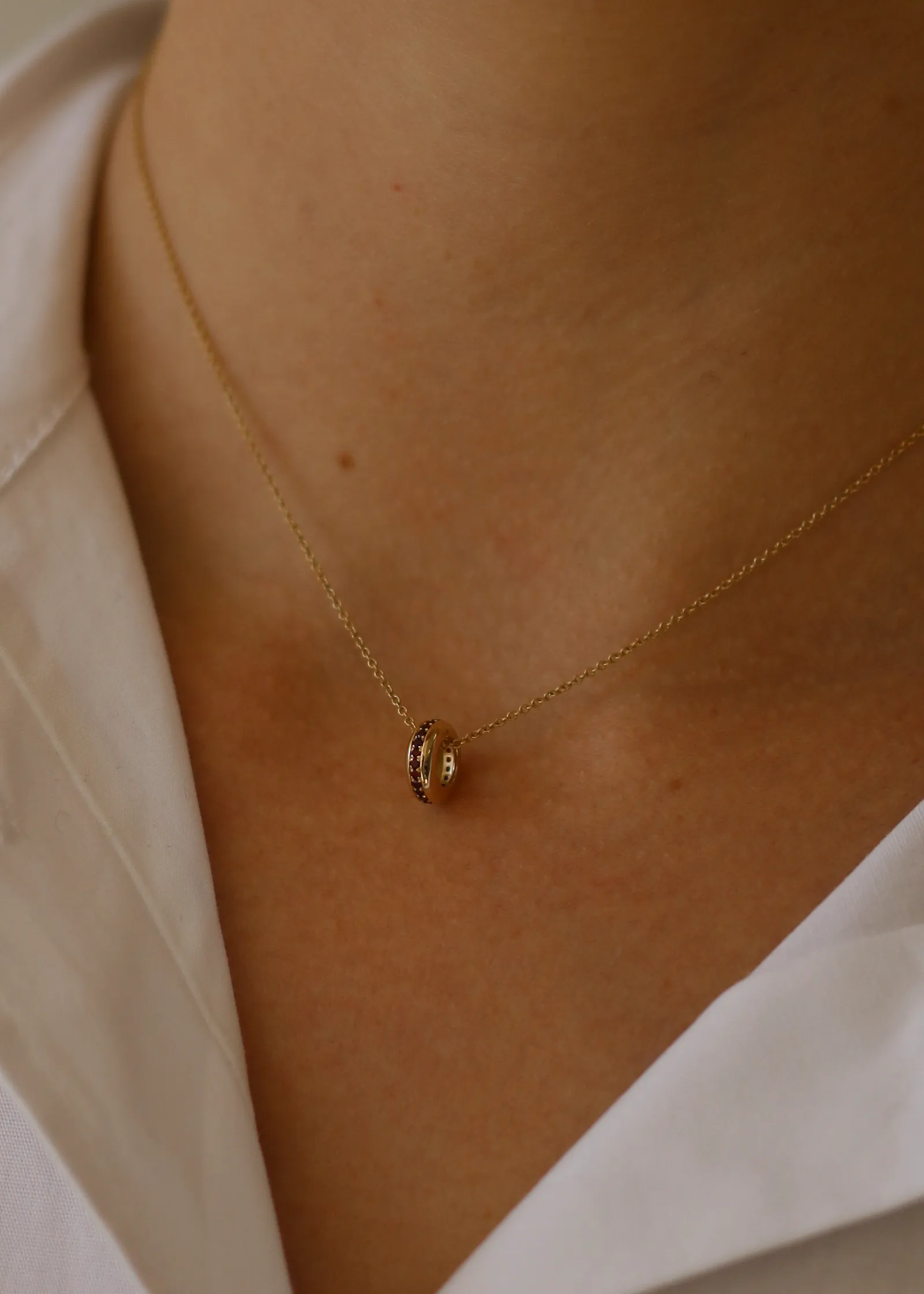 Noelle Pavé Dome Birthstone Charm Garnet sold by Kinn product image thumbnail 2