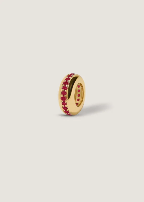 Noelle Pavé Dome Birthstone Charm Ruby sold by Kinn