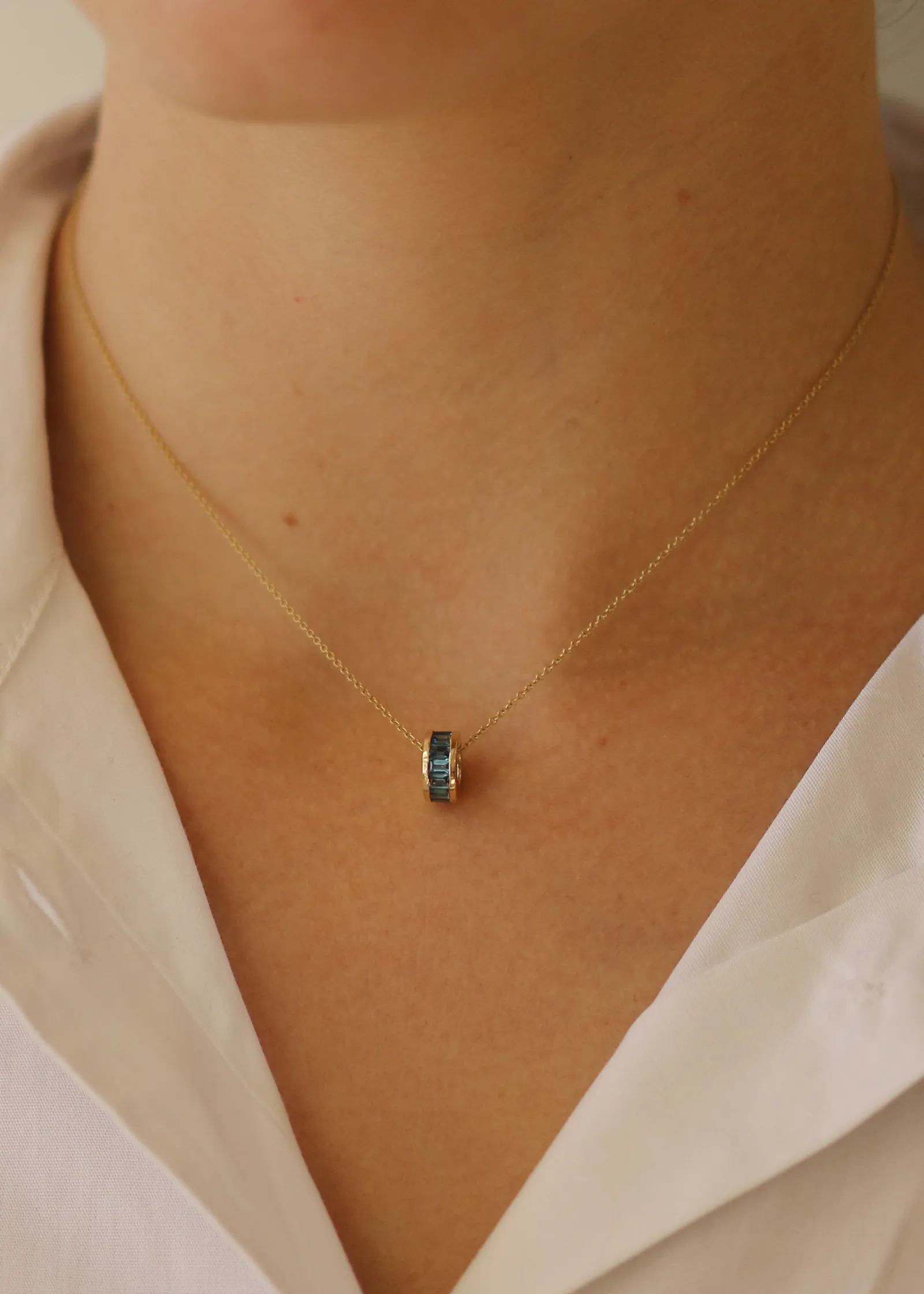 Milestone Baguette Birthstone Charm Blue Topaz sold by Kinn product image thumbnail 2