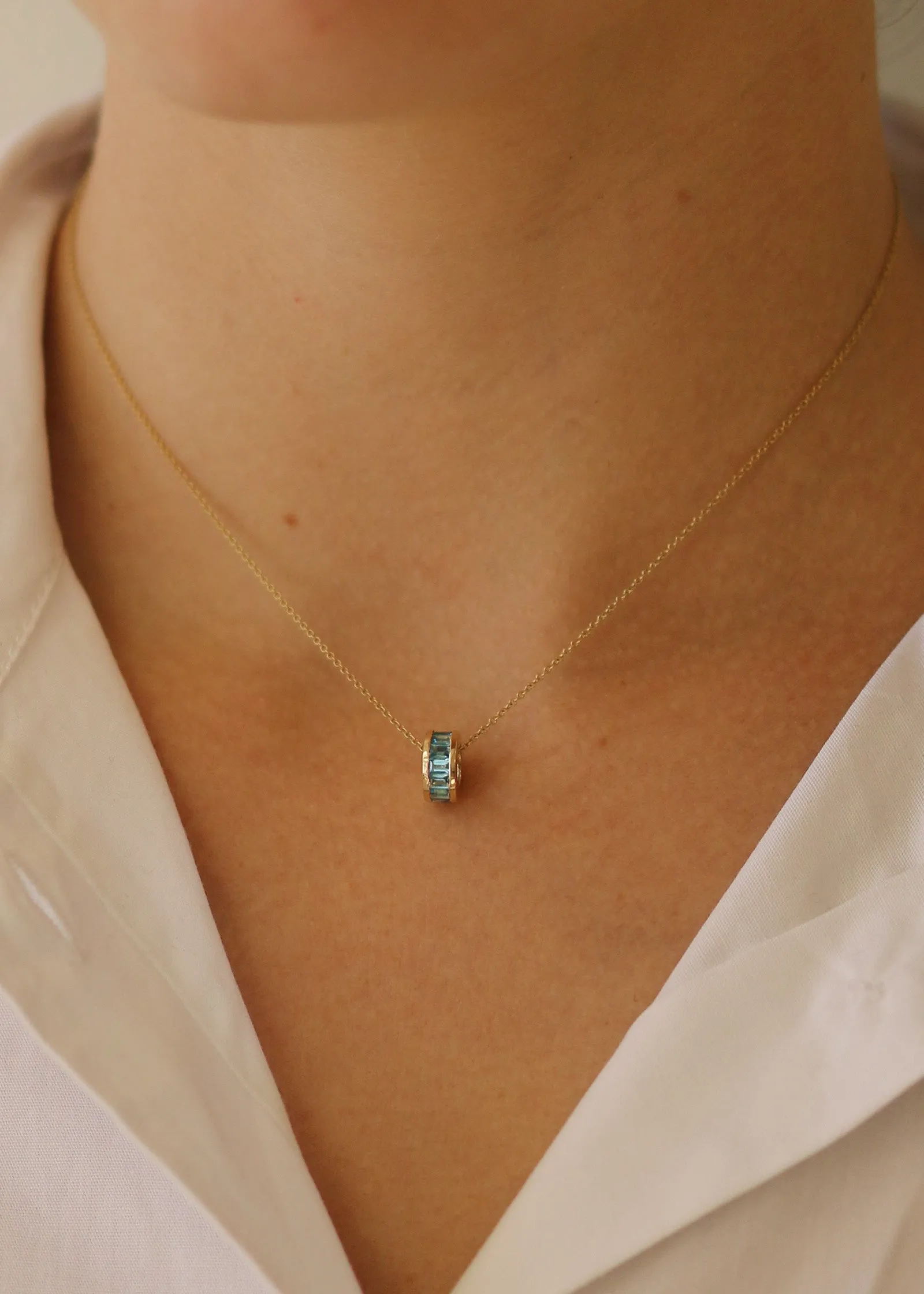 Milestone Baguette Birthstone Charm Aquamarine (Swiss Blue Topaz) sold by Kinn product image thumbnail 2