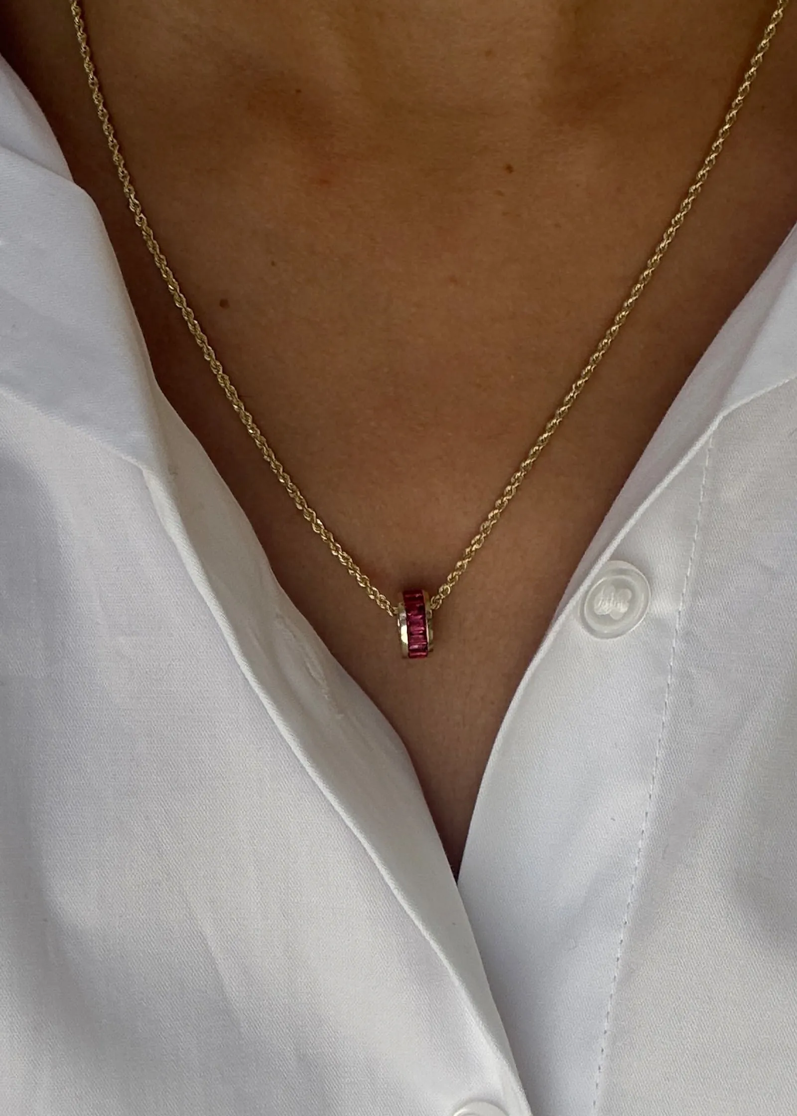 Milestone Baguette Birthstone Charm Ruby sold by Kinn product image thumbnail 2