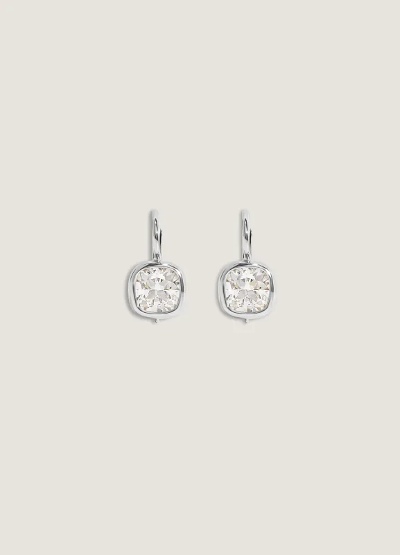 Harper 2ctw Cushion Cut Drop Earrings White Gold sold by Kinn