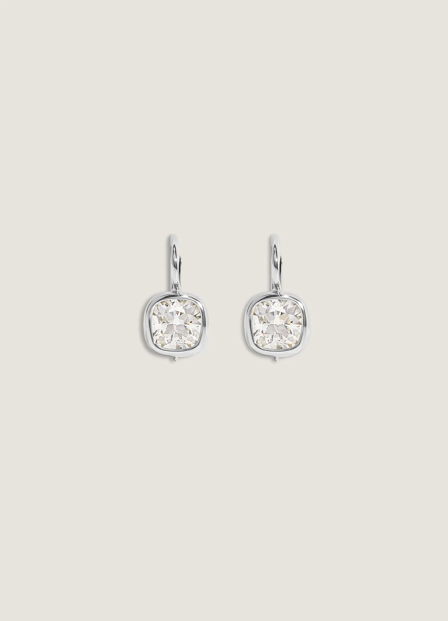 Harper 2ctw Cushion Cut Drop Earrings White Gold sold by Kinn