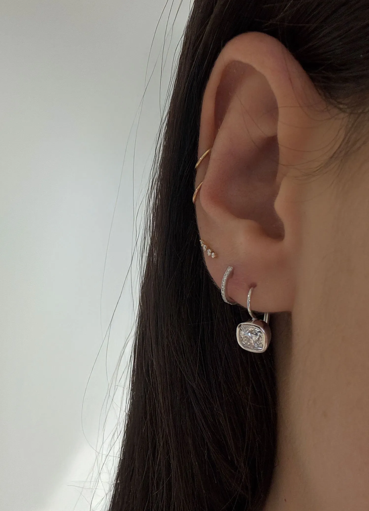 Harper 2ctw Cushion Cut Drop Earrings White Gold sold by Kinn product image thumbnail 3