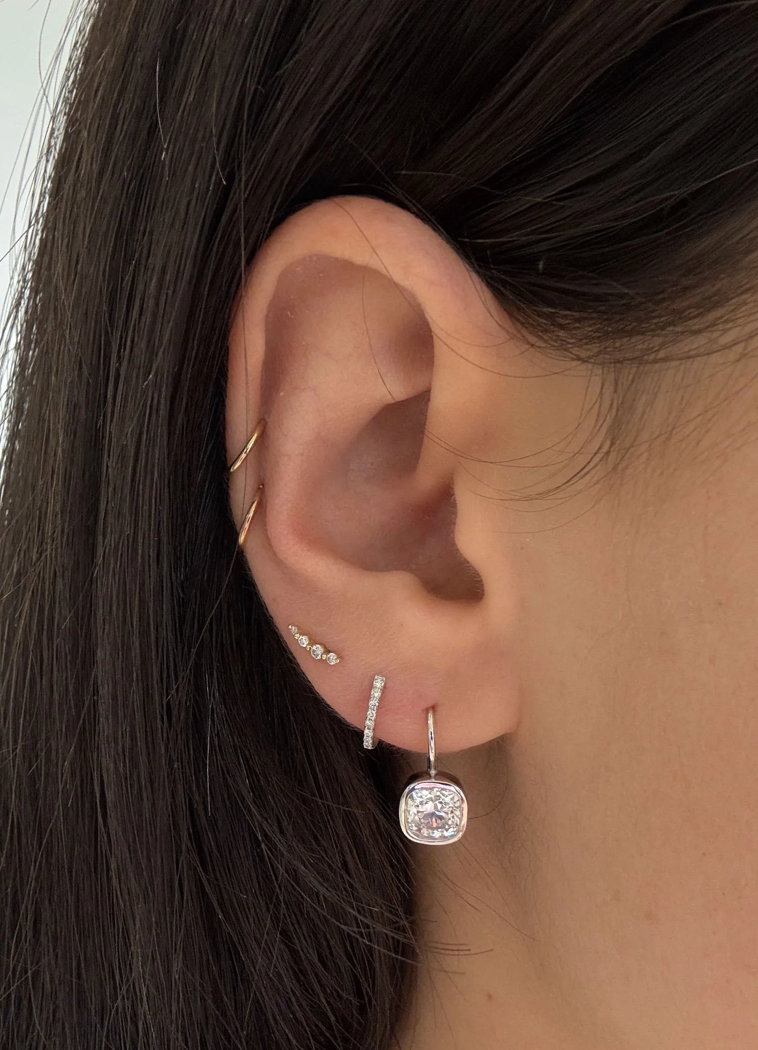 Harper 2ctw Cushion Cut Drop Earrings White Gold sold by Kinn product image thumbnail 2