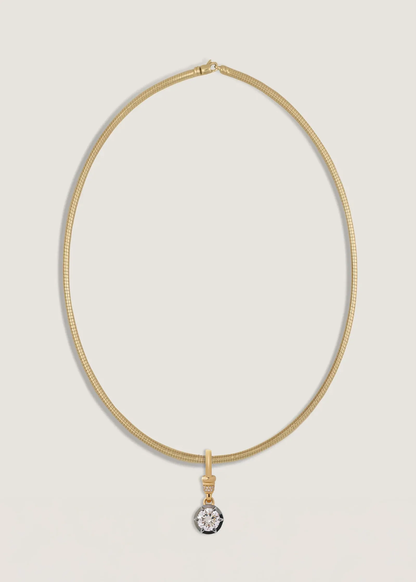 Roselle Black Rhodium Round Pendant Diamond Necklace sold by Kinn