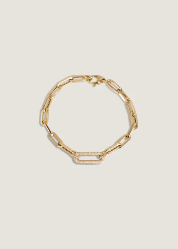 Bold Pavé Diamond Link Chain Bracelet sold by Kinn