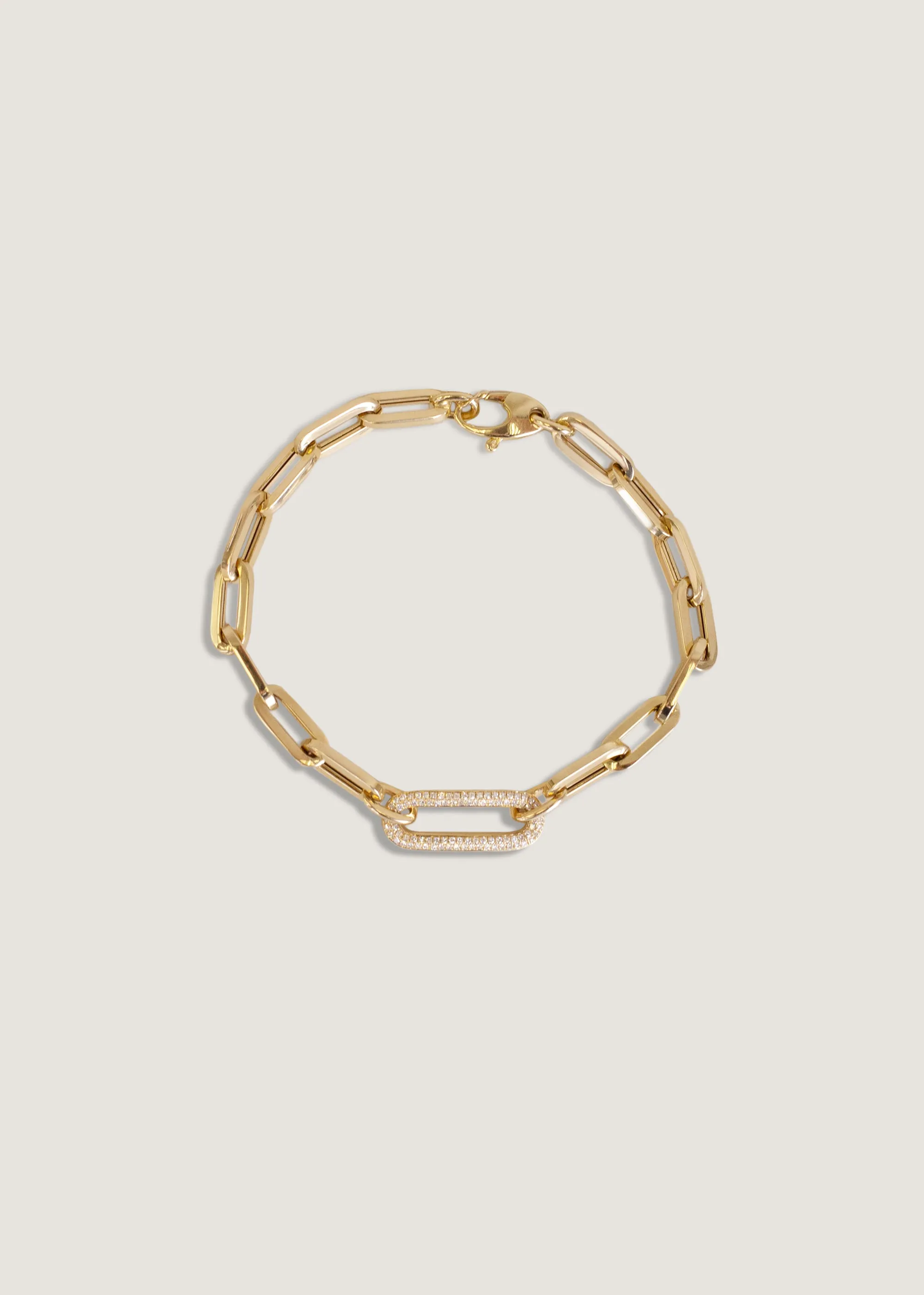Bold Pavé Diamond Link Chain Bracelet sold by Kinn