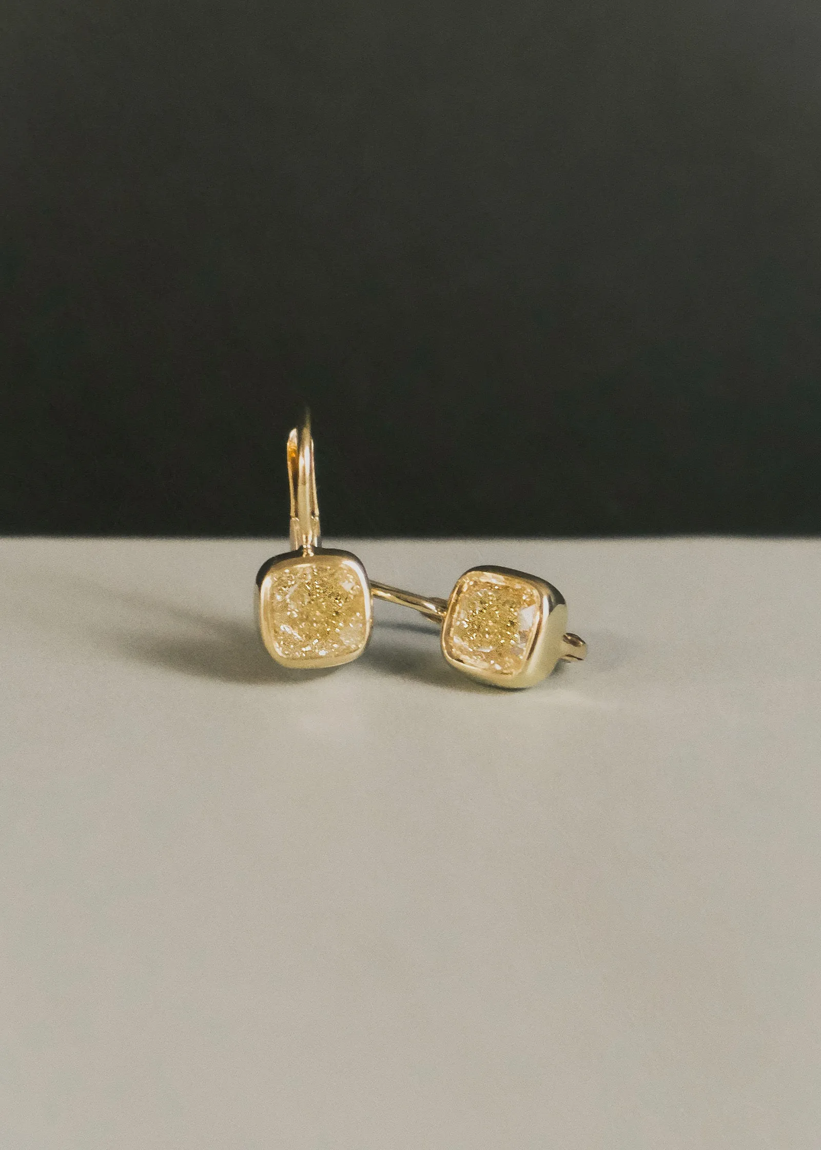 Harper Yellow Diamond 2ctw Cushion Cut Drop Earrings sold by Kinn product image thumbnail 2