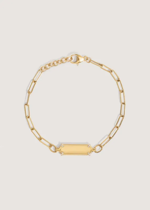 Harlow Oval Pavé ID Bracelet made by Kinn