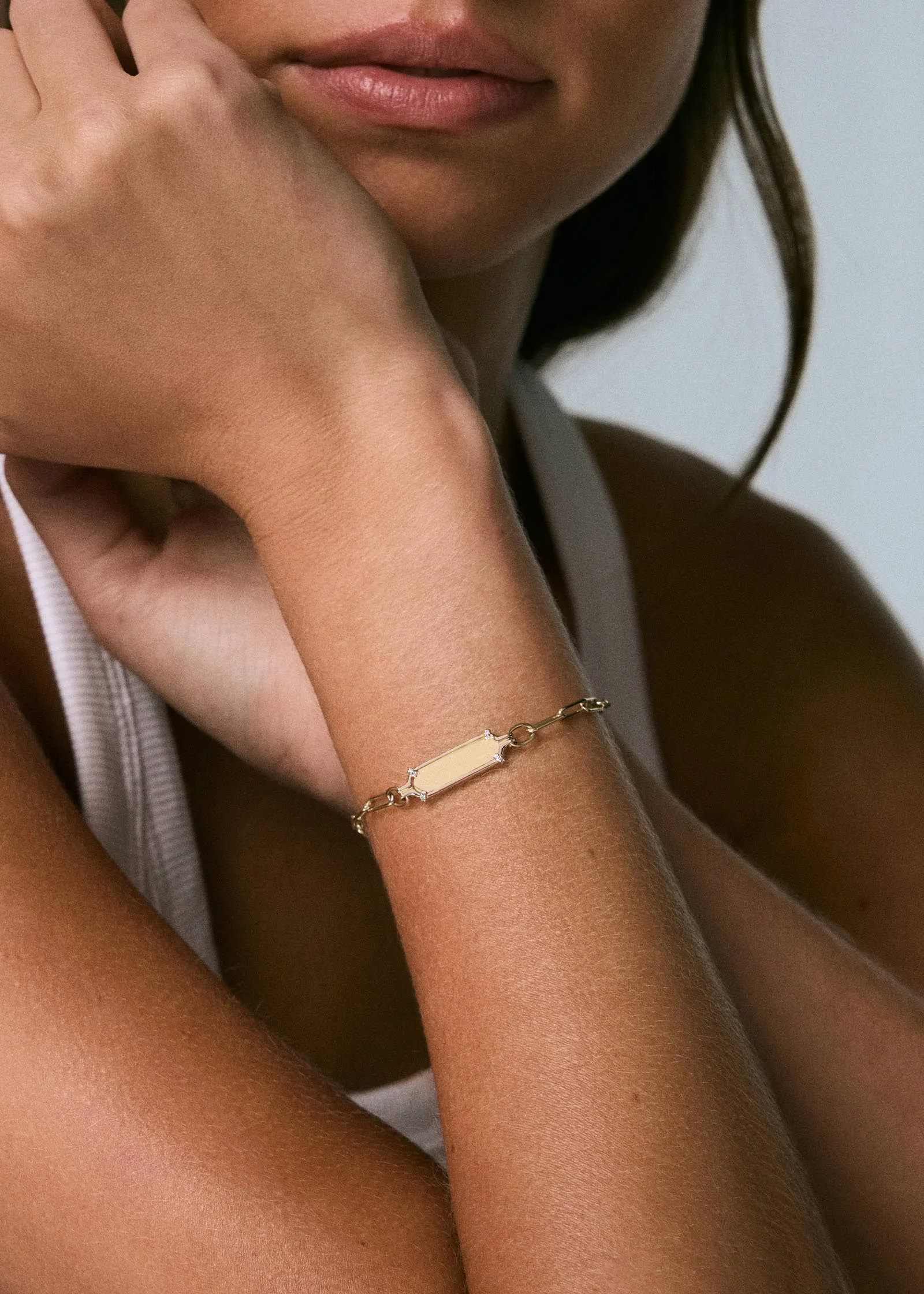 Harlow Oval Pavé ID Bracelet sold by Kinn product image thumbnail 3