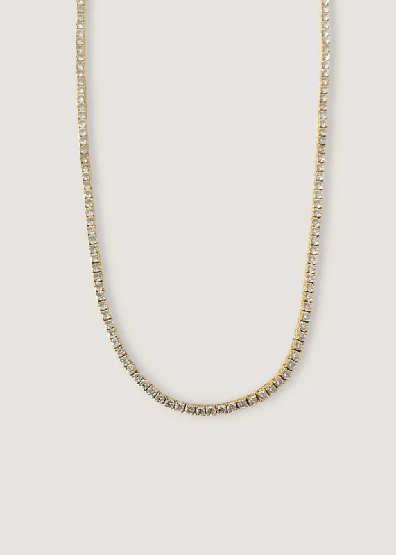 Petite Diana Tennis Necklace Diamond Yellow Gold made by Kinn