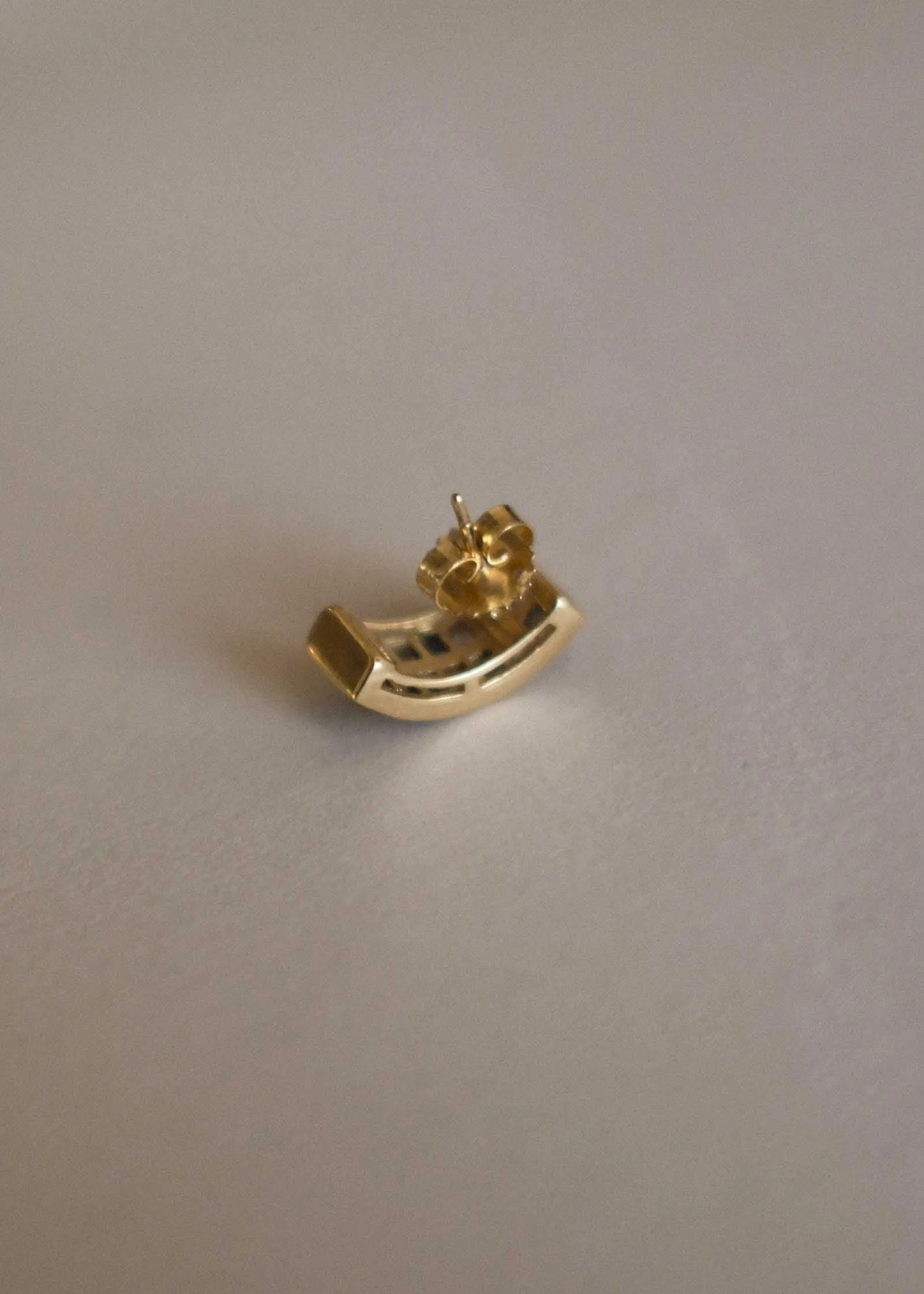 Vintage 14k Blue Sapphire & CZ Checkered Earrings sold by Kinn product image thumbnail 4