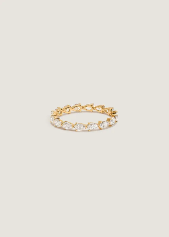 Petite Pear Diamond Eternity Ring made by Kinn