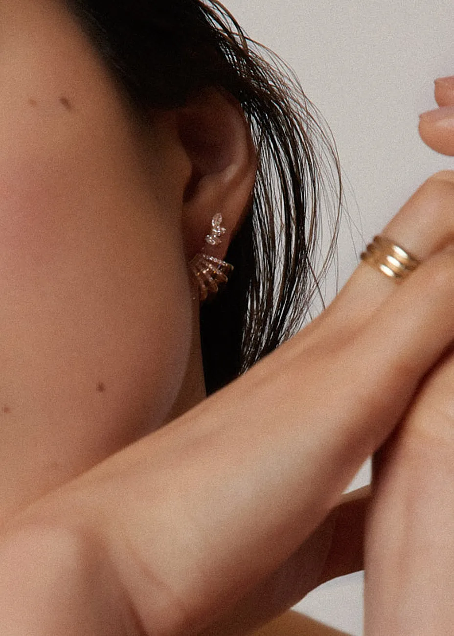 Pavé Cuff Stud Earrings Diamond sold by Kinn product image thumbnail 5