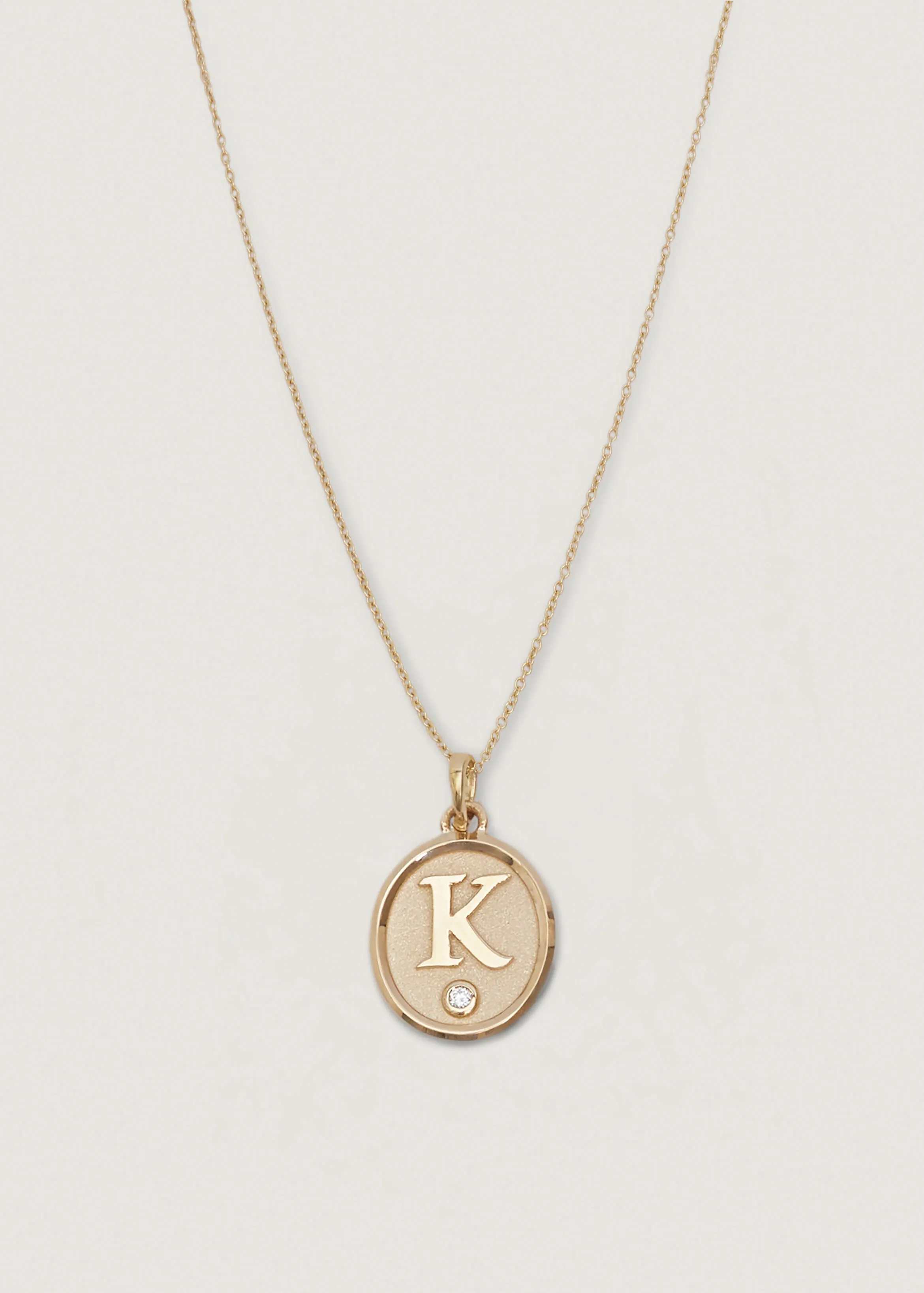 Love Letter Diamond Necklace Micro Rolo Chain sold by Kinn