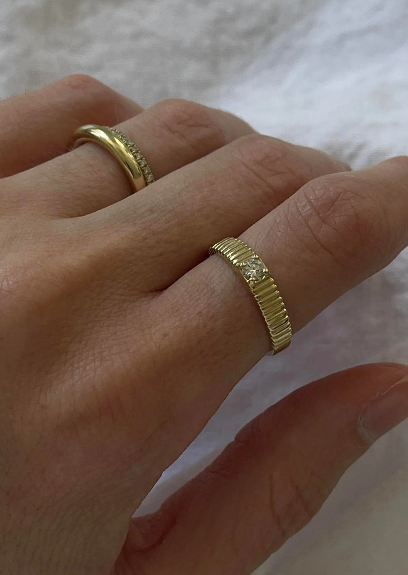 Petite Classic Solis Ribbed Ring Diamond sold by Kinn product image thumbnail 5