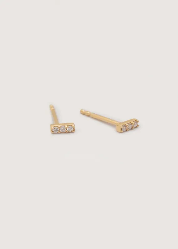 Penelope Bar Stud Earrings Diamond sold by Kinn