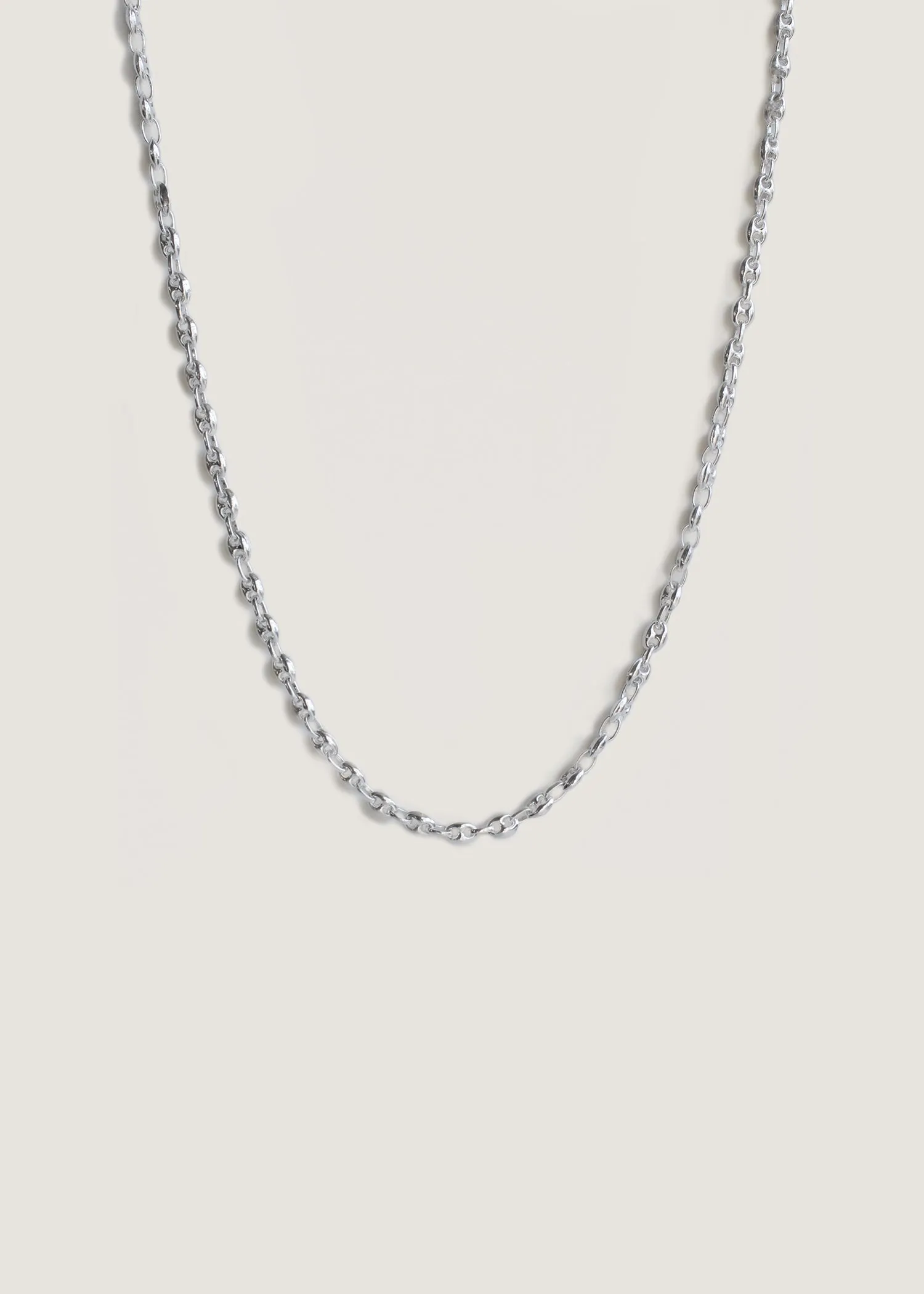 Petite Puffed Mariner Chain Necklace Silver sold by Kinn