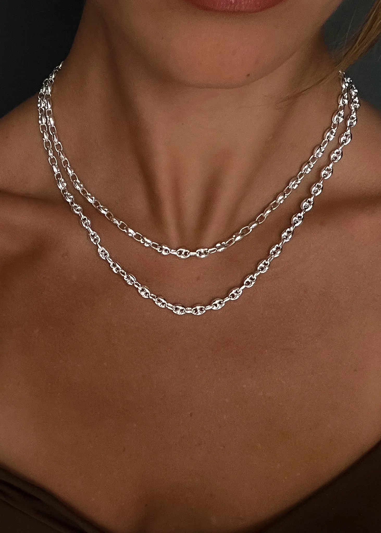 Petite Puffed Mariner Chain Necklace Silver sold by Kinn product image thumbnail 2