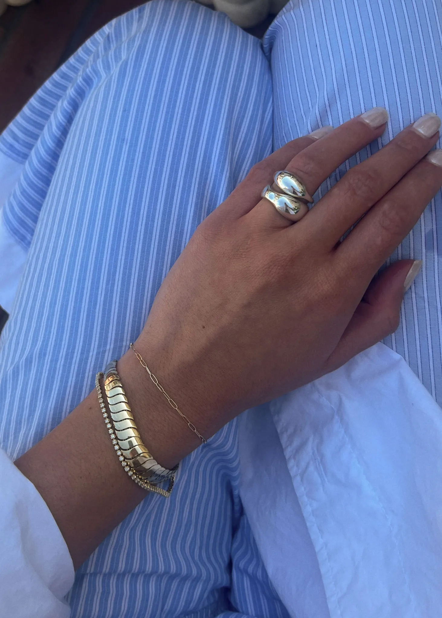 Hera Sculptural Ring Stack Silver sold by Kinn product image thumbnail 5